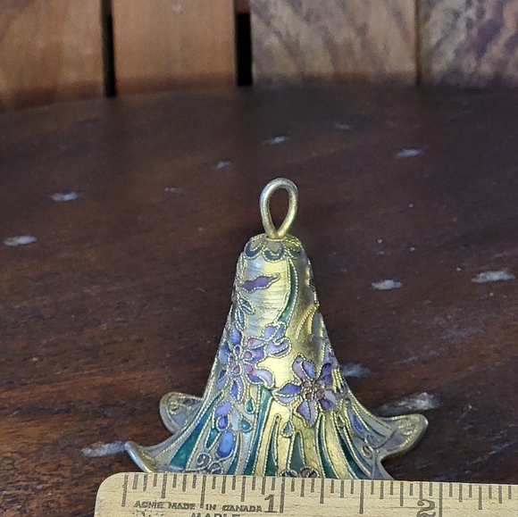 Floral Enamel Bell Ornament - Picture 4 of 15
